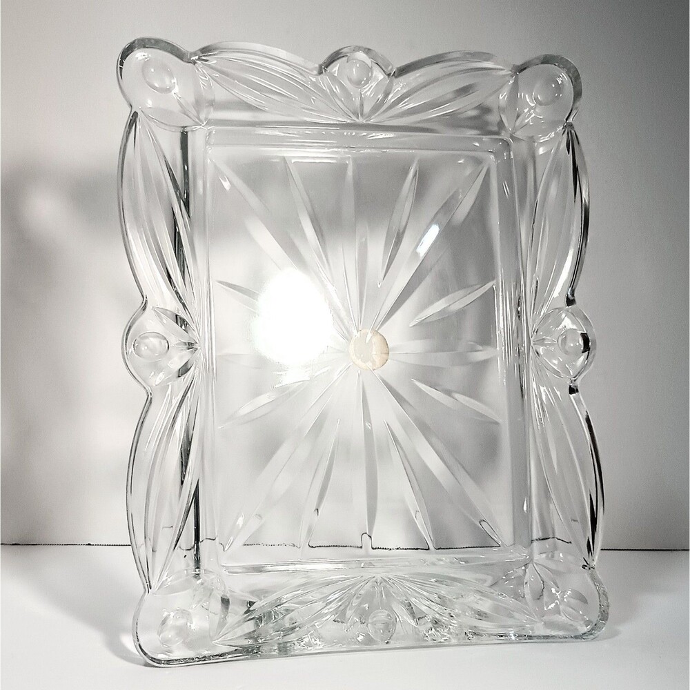 Block Crystal Tulip Garden 7" X 5" Hand Cut Polished Mouth Blown Picture Frame